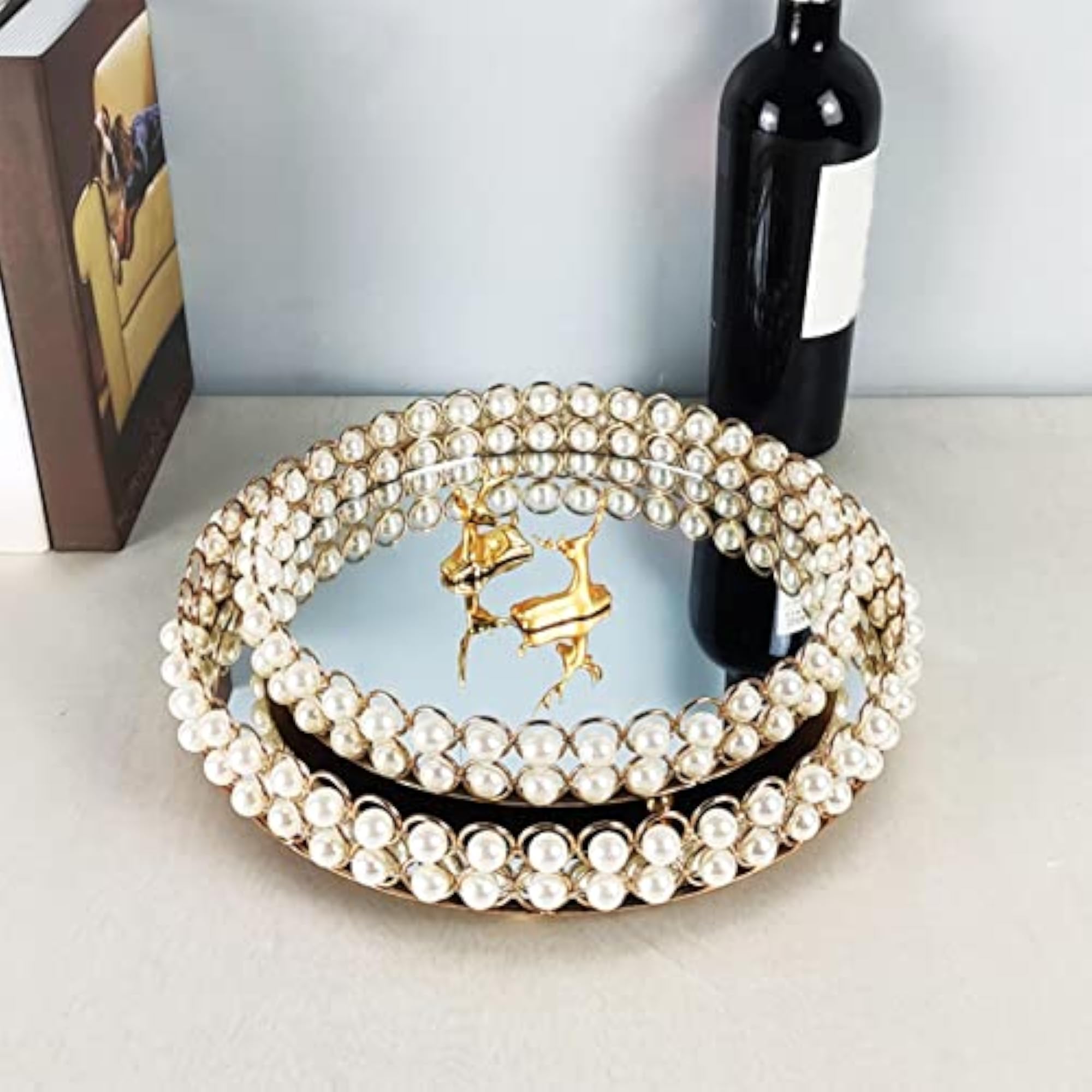 Mirrored Dresser Perfume Tray Creative Storage Tray